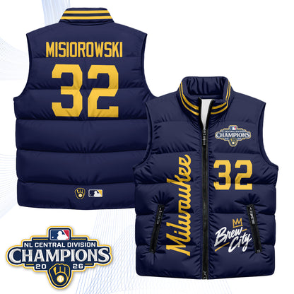 Milwaukee Brewers "Brew City" Puffer Vest V2 - Printed