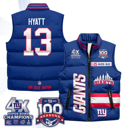 NYG 4X Champs S.Bowl Puffer Vest - Printed