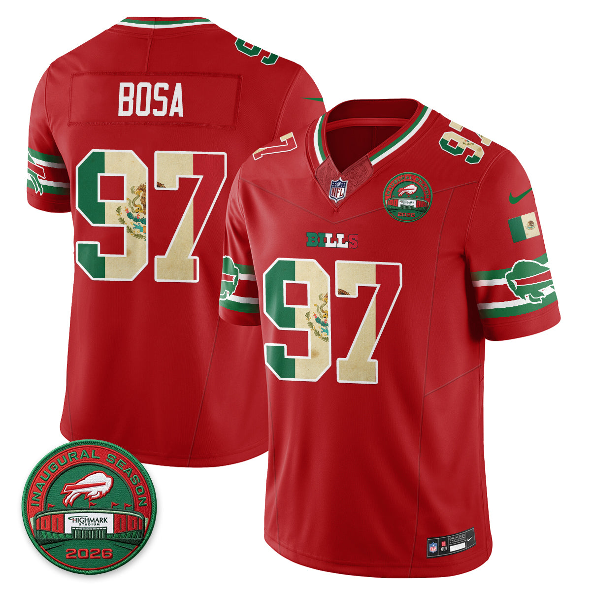 Buffalo Bills Mexico Edition Vapor Jersey - Stitched