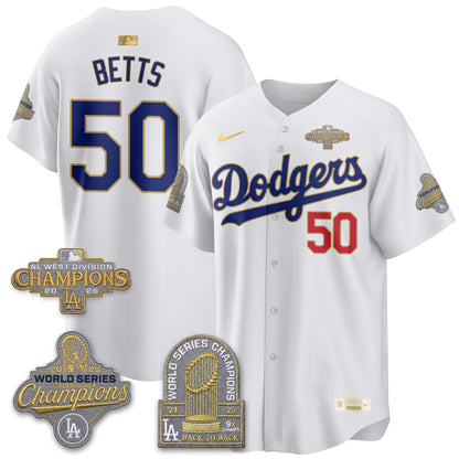 Los Angeles Dodgers 2026 NL West Champs Black Gold Vapor Jersey- Stitched