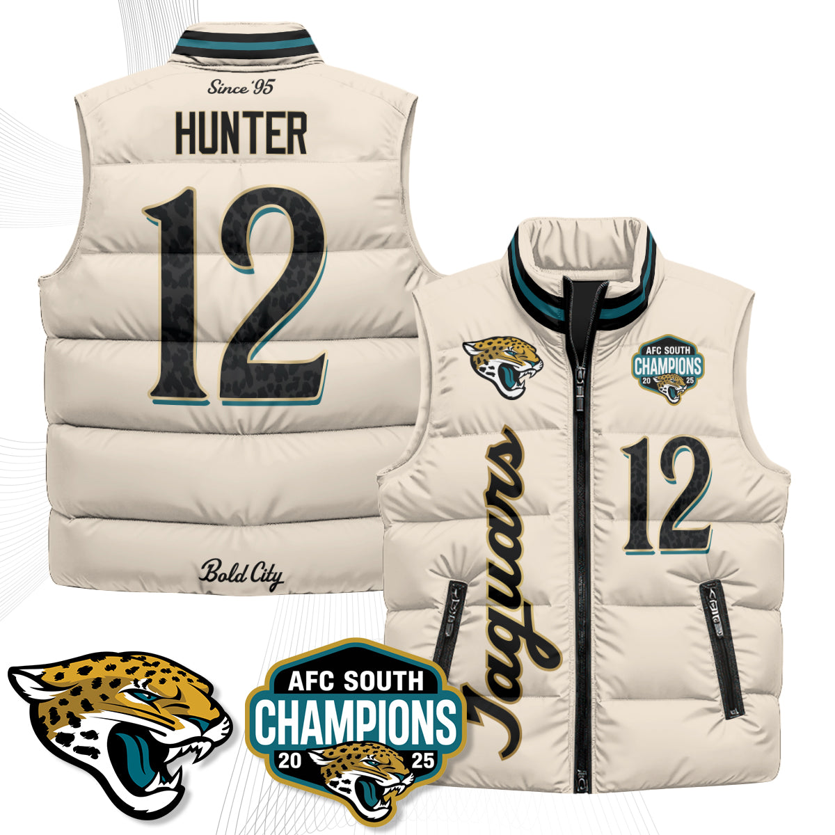 Jacksonville Jaguars 2026 Rivalries Puffer Vest - Printed