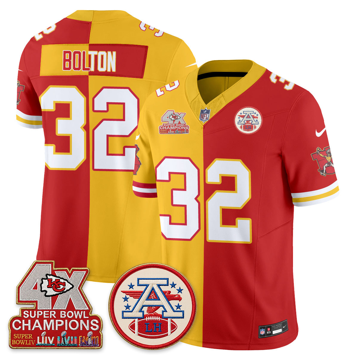 KC Throwback Split Vapor Jersey - Stitched