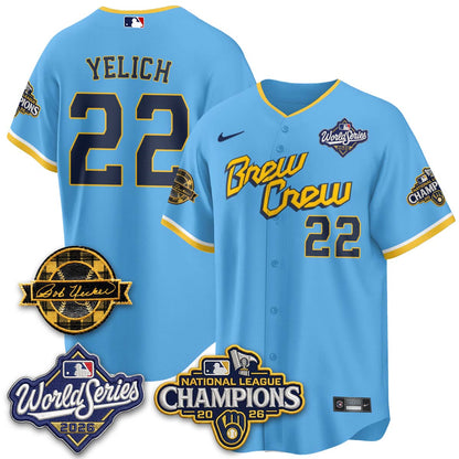 MIL WS26 - Bob Uecker Patch Black Gold Jersey - Stitched (Tiktok)