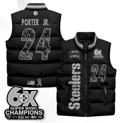 Pittsburgh Steelers 2026 Salute to Service Puffer Vest - Printed