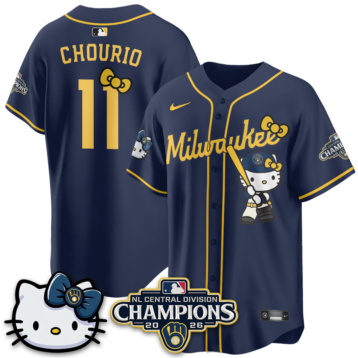 MIL NL Central Champs x Meow KT Vapor Pink Jersey - Stitched
