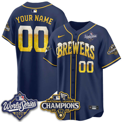 Milwaukee Brewers "Pitcher & Pint" 2026 NL Champions Custom Vapor Jersey - Stitched