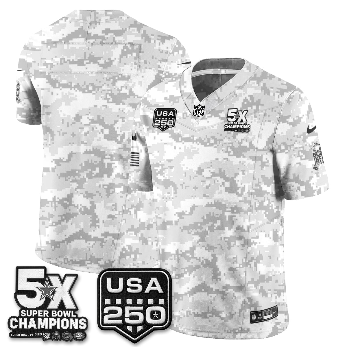 DAL 2026 Salute to Service Edition Vapor Jersey V2- Stitched