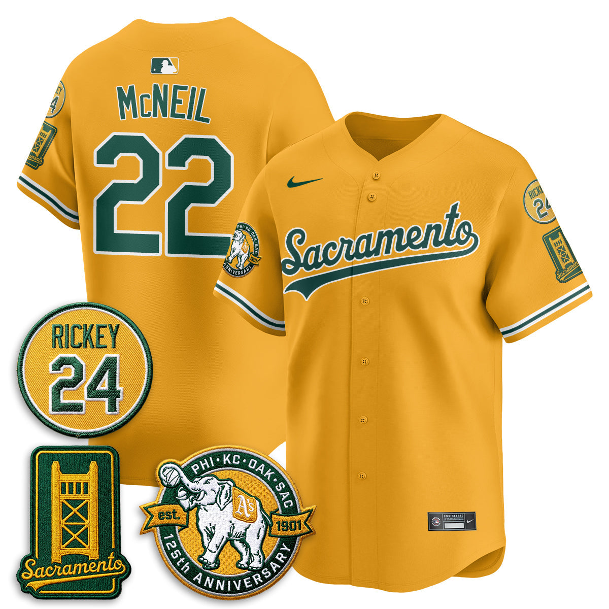 OAK 2026 Alternate Sacramento 125 Years Patch Limited Jersey - All Stitched
