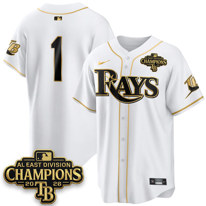TB 2026 AL East Champs Gold Edition Vapor Jersey - Stitched