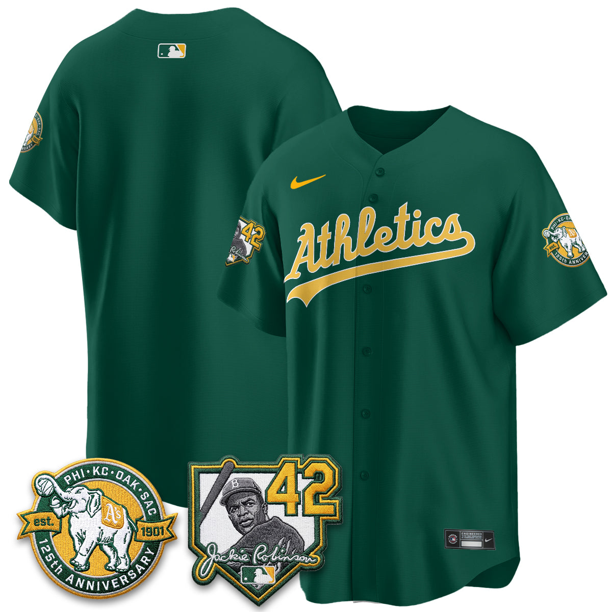 OAK 2026 Jackie Robinson Day - Celebrating 125 Years Limited Vapor Jersey - All Stitched