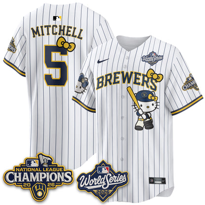 Milwaukee Brewers 2026 NL Champions x Meow KT Vapor Jersey - Stitched