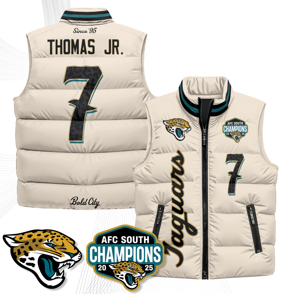 Jacksonville Jaguars 2026 Rivalries Puffer Vest - Printed