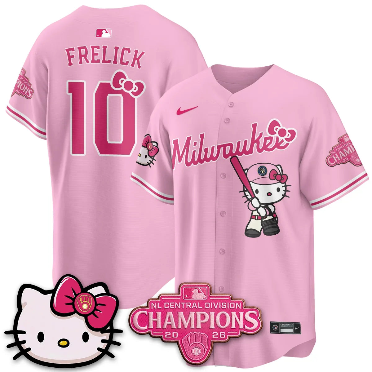 MIL NL Central Champs x Meow KT Vapor Pink Jersey - Stitched