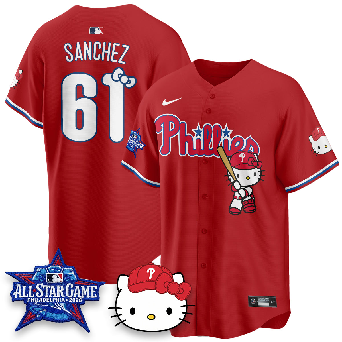Philadelphia Phillies x Meow Kitty Vapor Limited Jersey V2- Stitched
