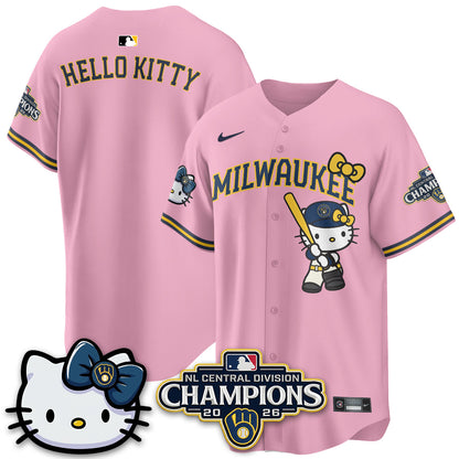 MIL NL Central Champs x Meow KT Vapor Pink Jersey - Stitched