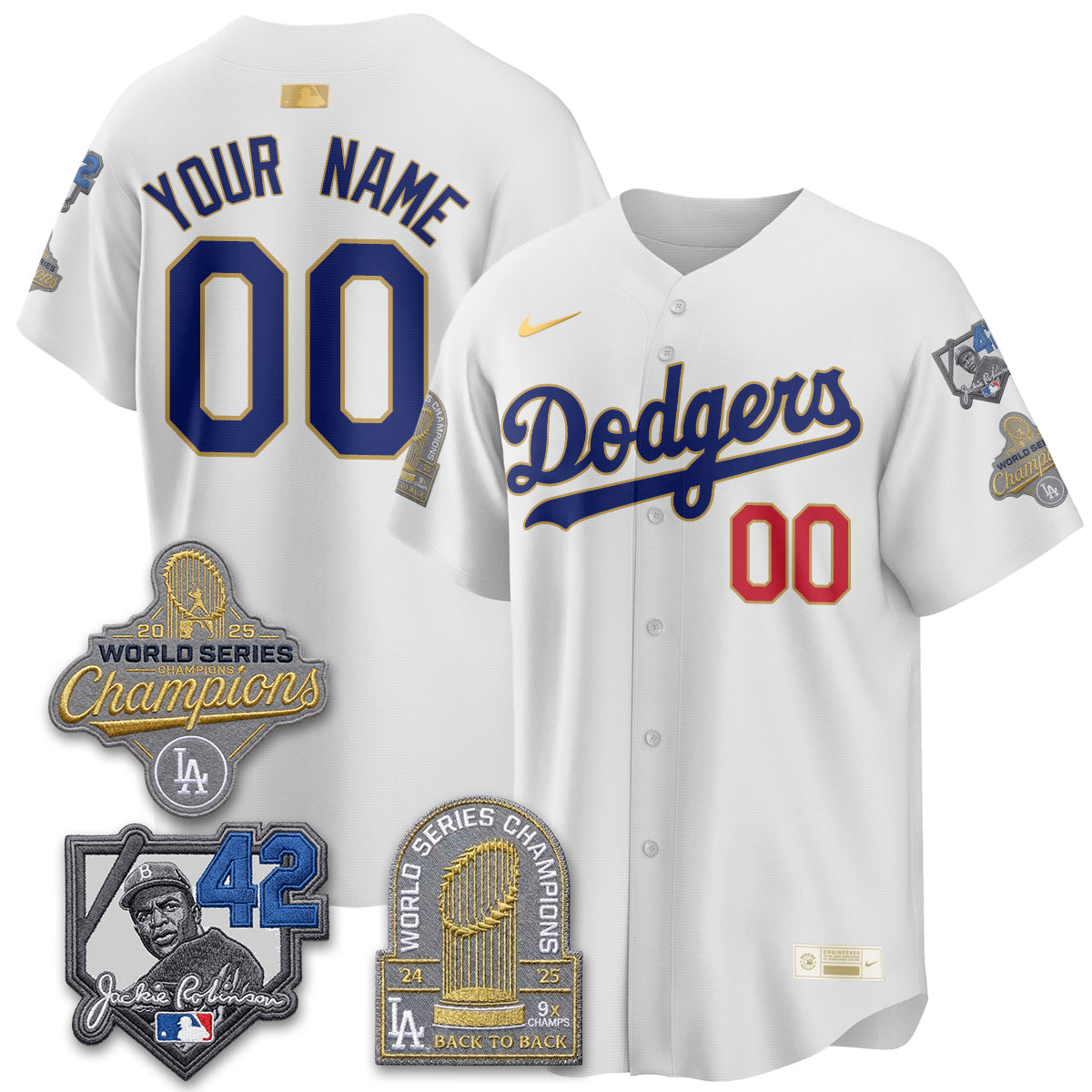 LAD 2026 Jackie Robinson New Era Vapor Custom Limited Jersey - All Stitched