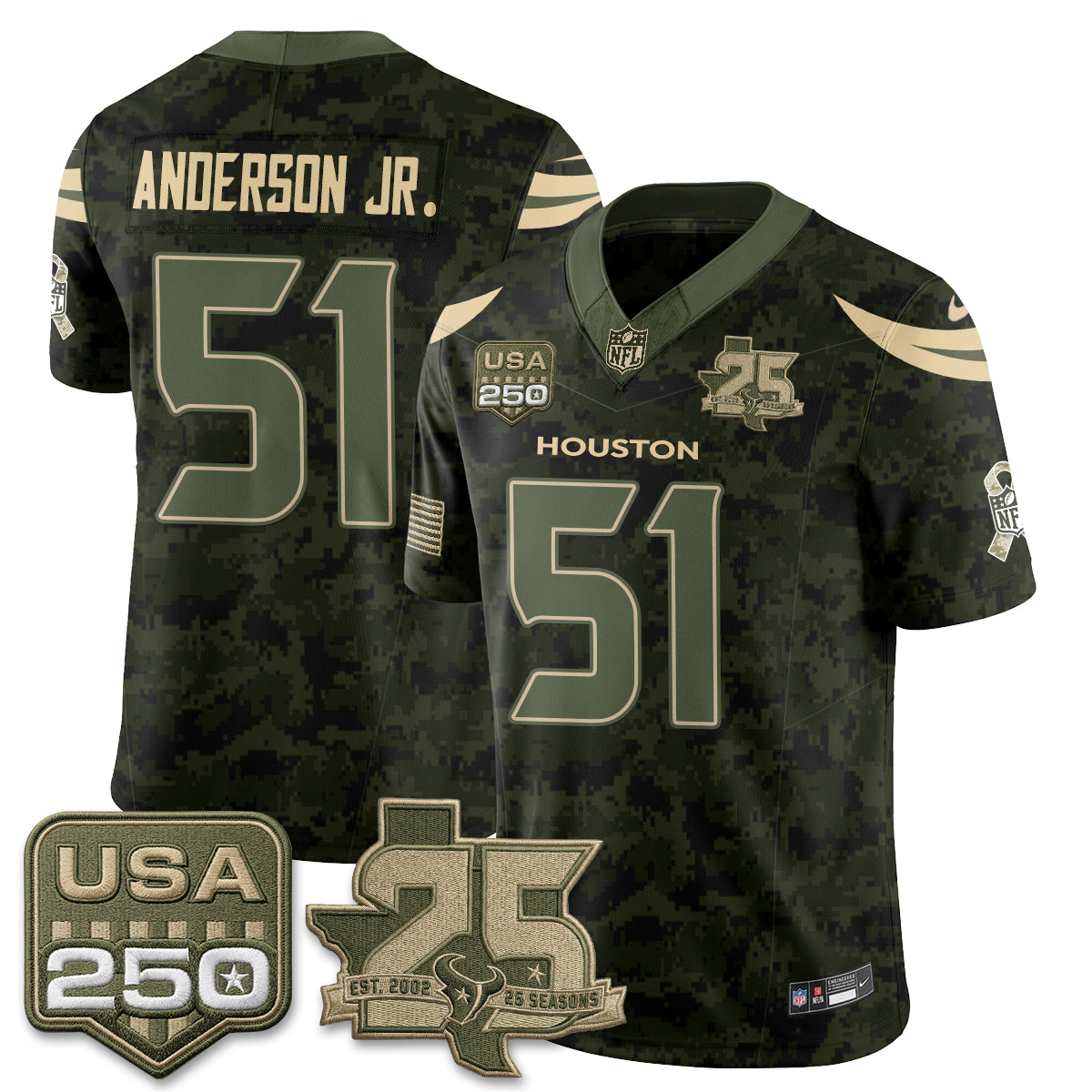 HOU 2026 Salute to Service Edition Vapor Jersey - Stitched