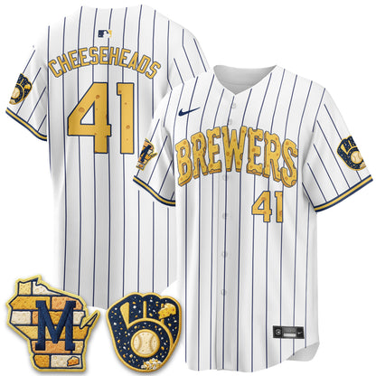 Milwaukee Brewers Cheesehead Edition Vapor Limited Jersey - Stitched