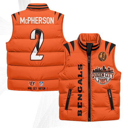 CIN John Madden Patch Puffer Vest - Printed