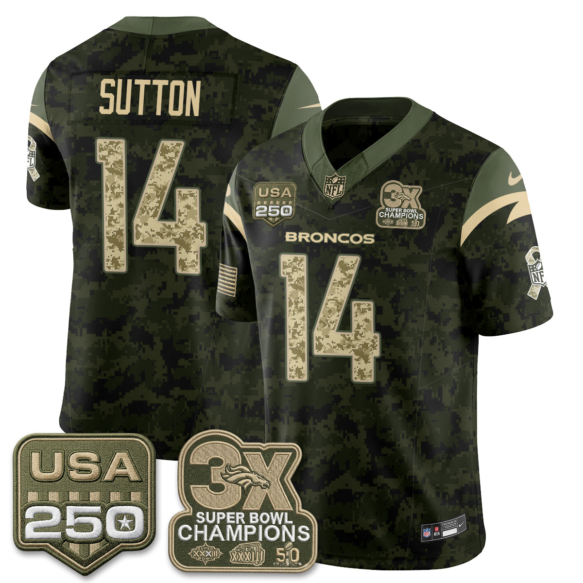 Denver Broncos 2026 Salute to Service Edition Vapor Jersey - Stitched