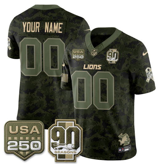 DET 2026 Salute to Service Vapor Custom Jersey - Stitched