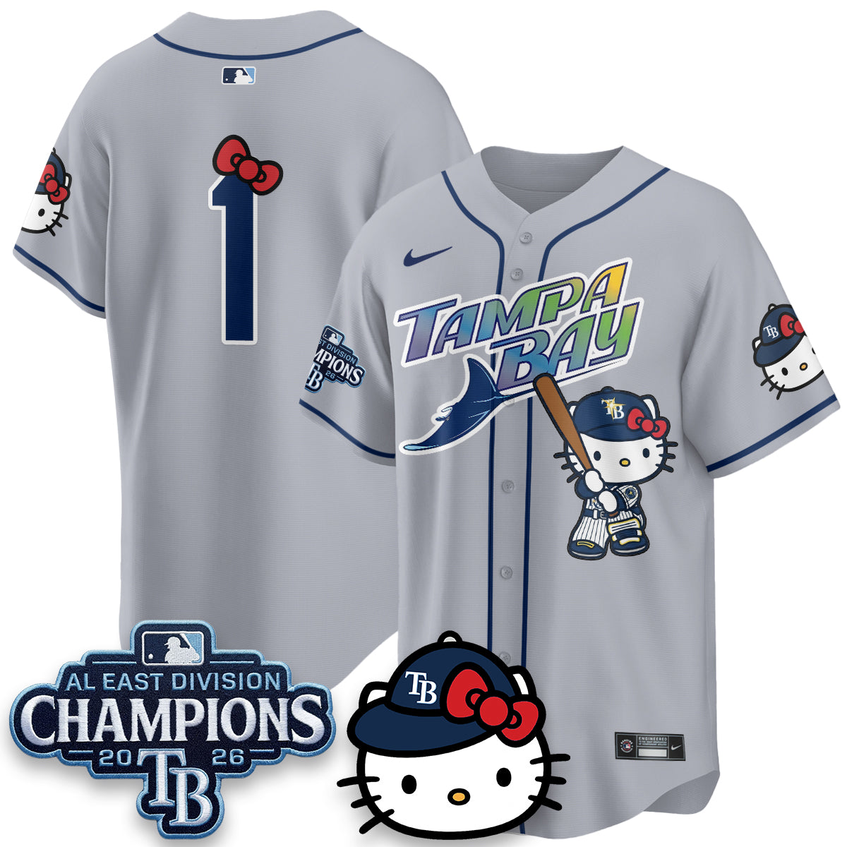 TB x Meow KT 2026 AL East Champs Vapor Jersey - Stitched