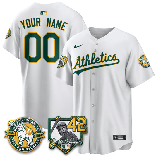 OAK 2026 Jackie Robinson Day - Celebrating 125 Years Limited Custom Vapor Jersey - All Stitched