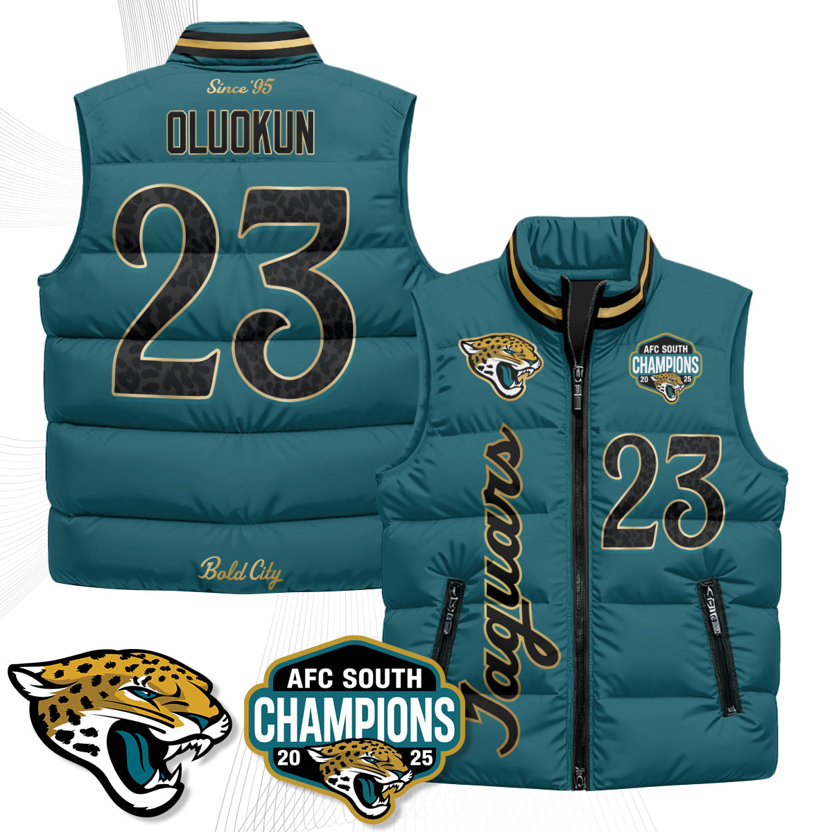 Jacksonville Jaguars 2026 Rivalries Puffer Vest - Printed