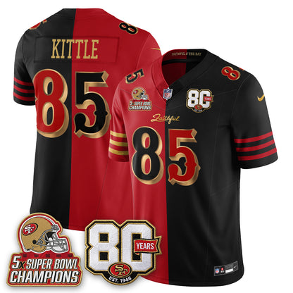SF 80 Years & 5X Champs Rivalries Vapor Jersey - Stitched