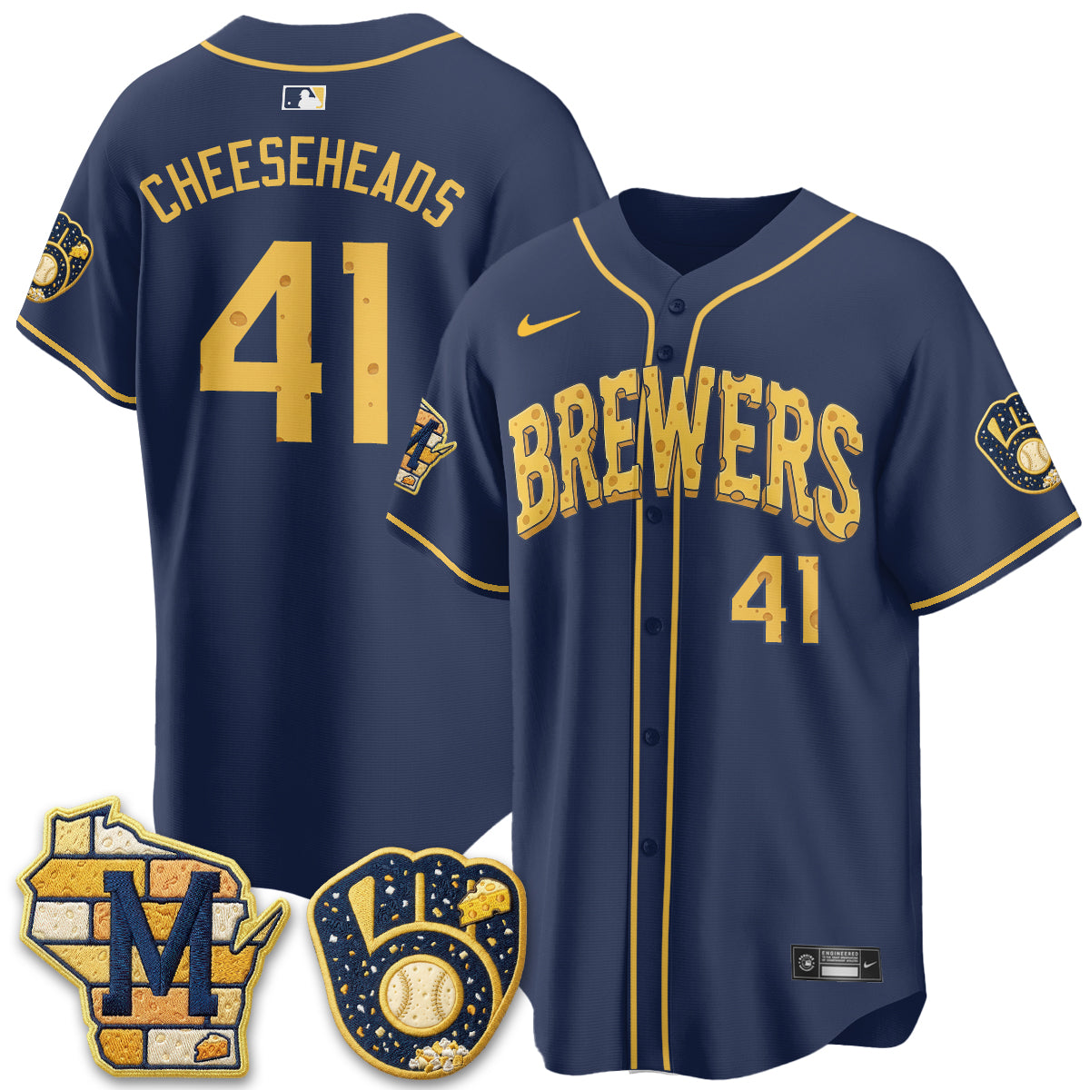 Milwaukee Brewers Cheesehead Edition Vapor Limited Jersey - Stitched