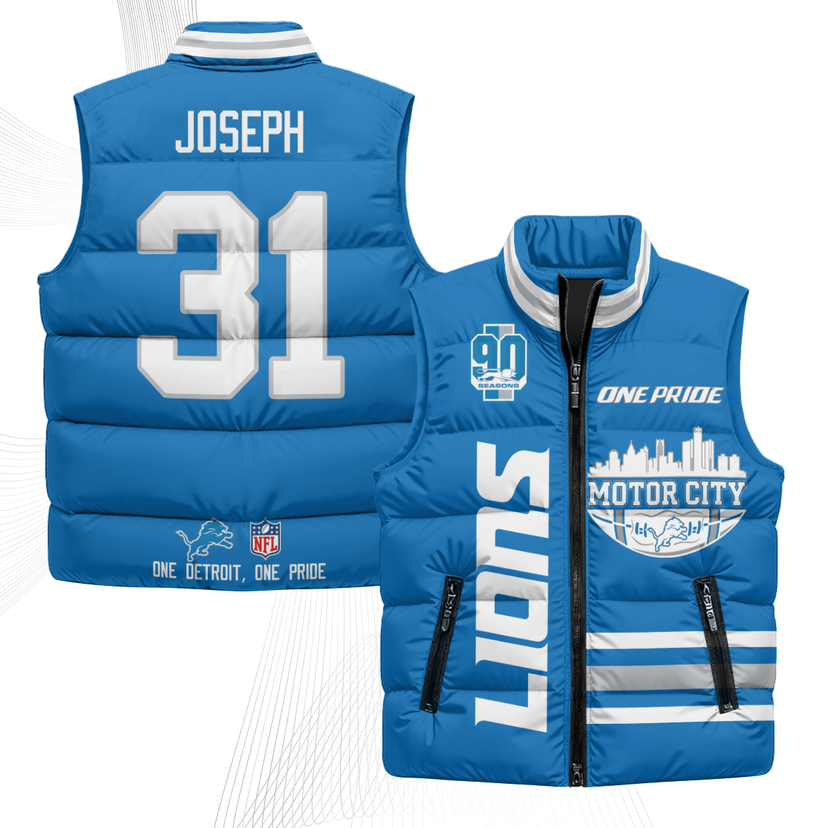 DET Motor City Puffer Vest - Printed