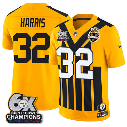 Pittsburgh Steelers 6X Champs Throwback V2 Vapor Jersey - Stitched