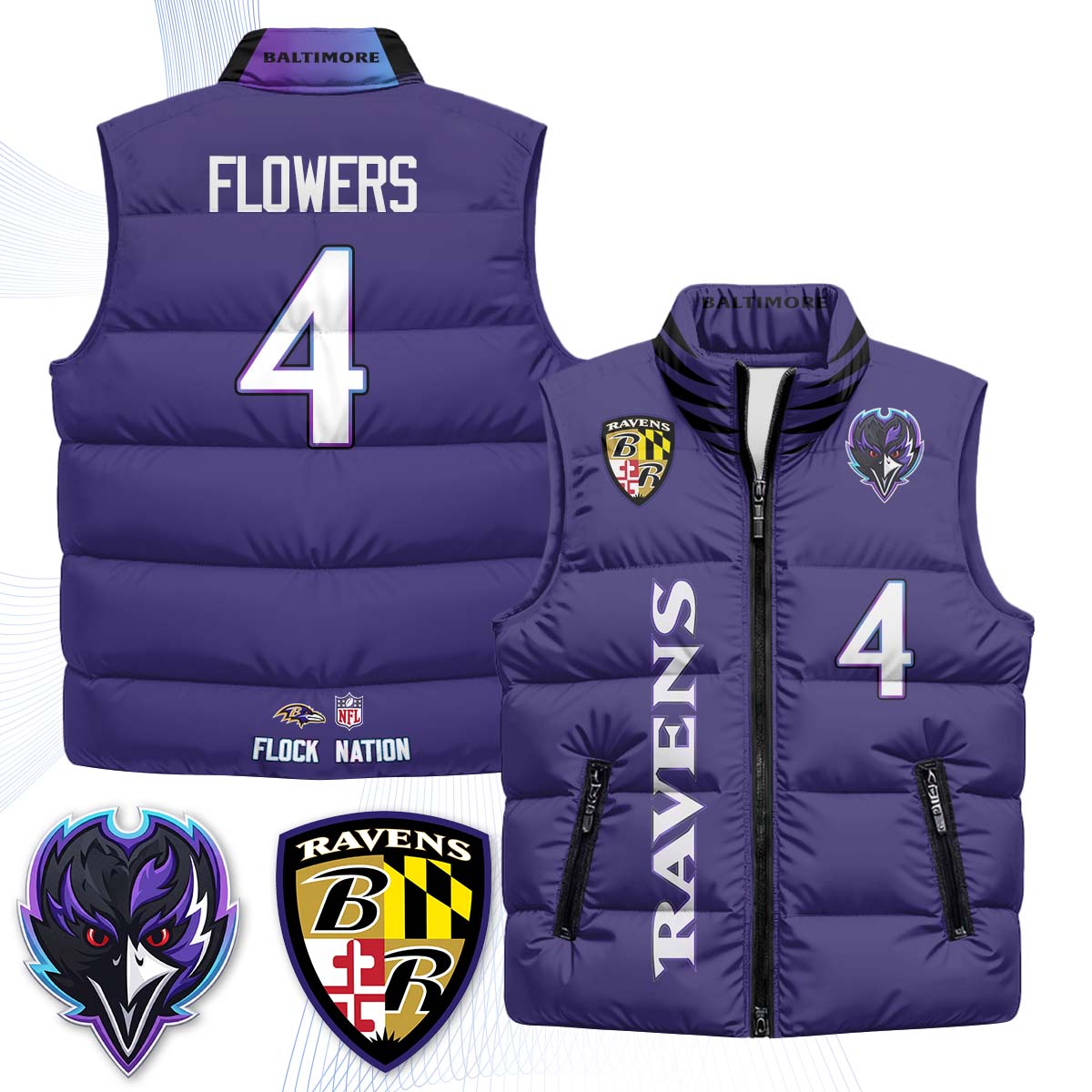 BAL "The Flock" Puffer Vest - Printed (V2)
