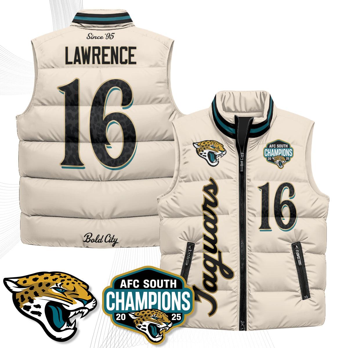 Jacksonville Jaguars 2026 Rivalries Puffer Vest - Printed