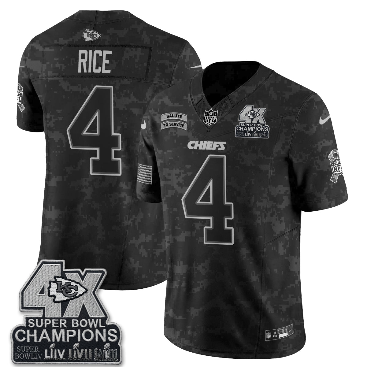Kansas City Chiefs 2026 Salute to Service Vapor Jersey V2- Stitched
