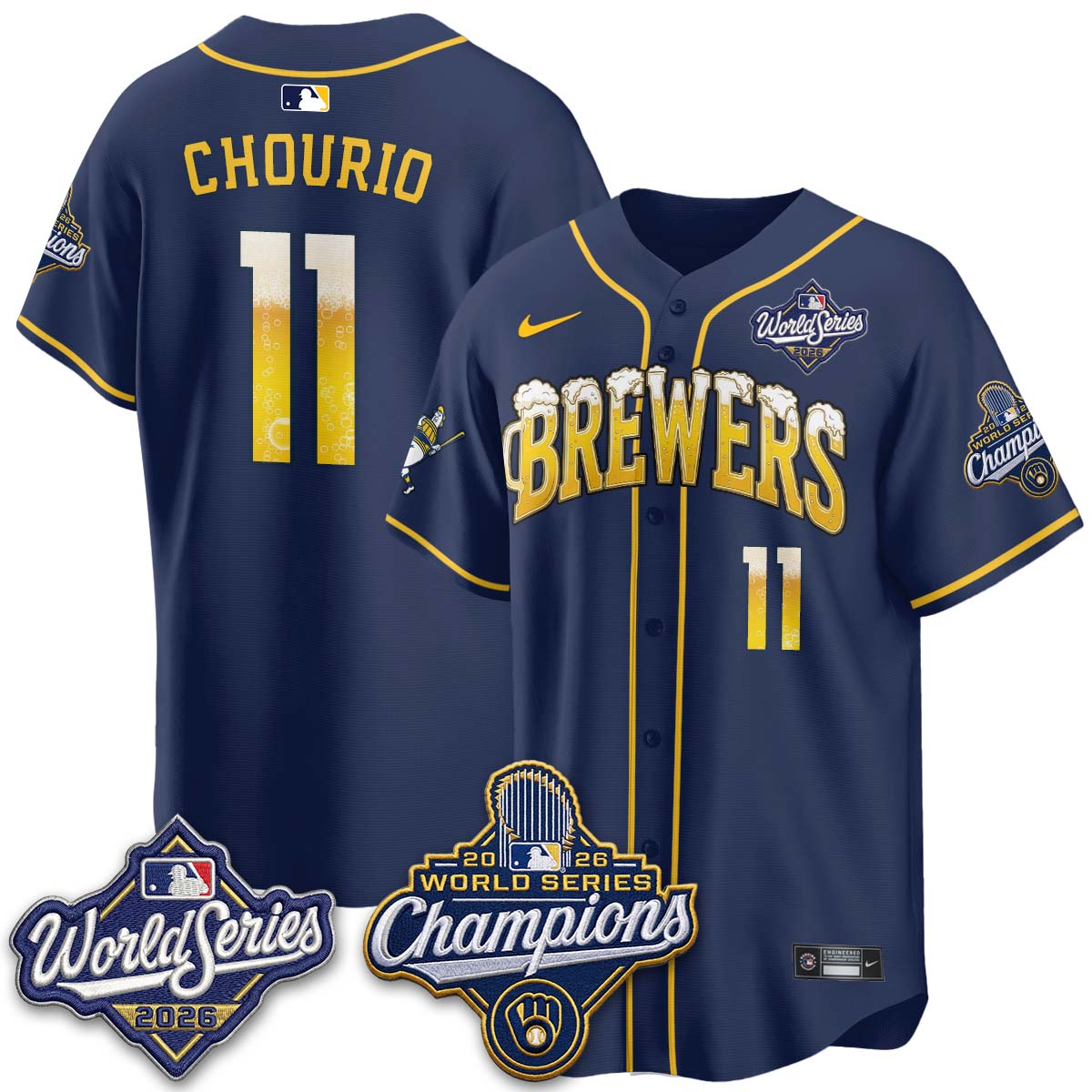 MIL "Pitcher & Pint" 2026 WS Champions Vapor Jersey - Stitched (#32 Tiktok)