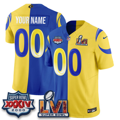 LAR Rivalries Split Vapor Custom Jersey - Stitched