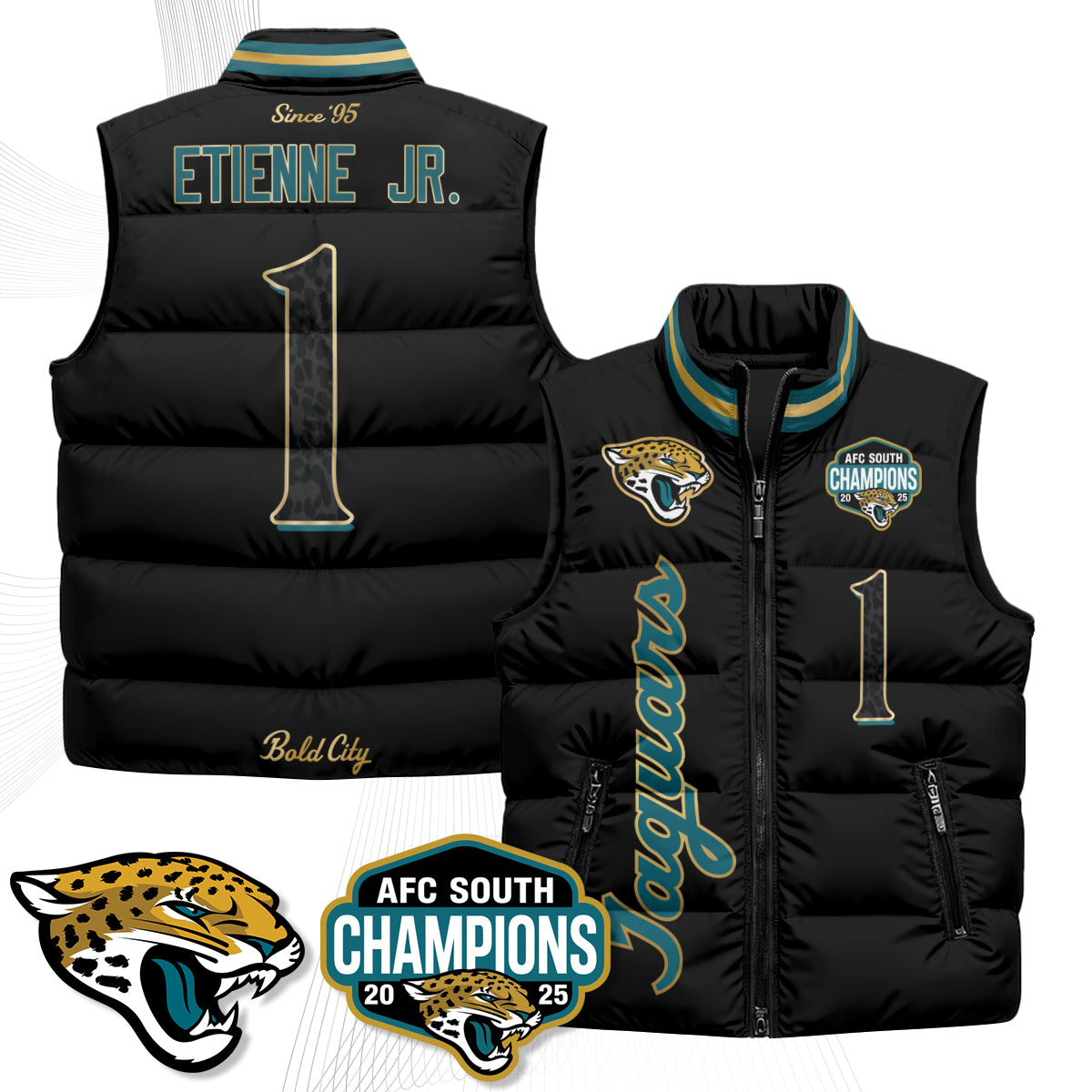 Jacksonville Jaguars 2026 Rivalries Puffer Vest - Printed