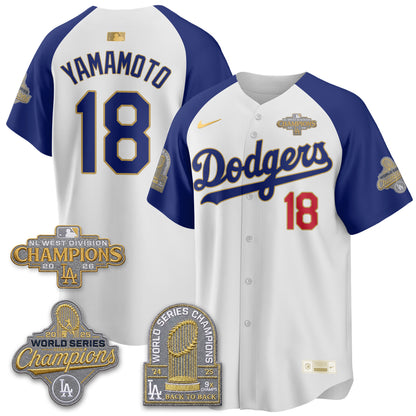 Los Angeles Dodgers 2026 NL West Champs Black Gold Vapor Jersey- Stitched