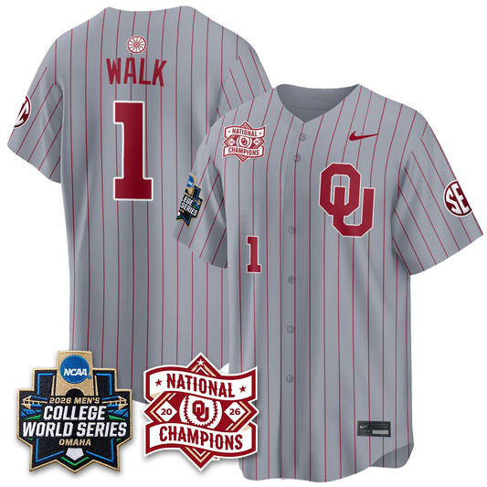 OU 2026 NCAA Baseball College World Series Champions Vapor Jersey - Stitched