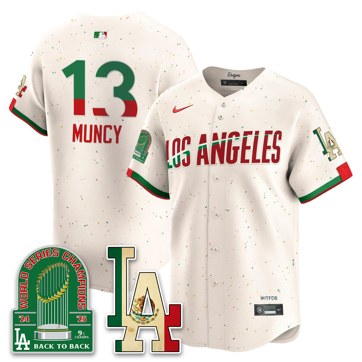 Los Angeles Dodgers Mexico Style Vapor Jersey- Stitched