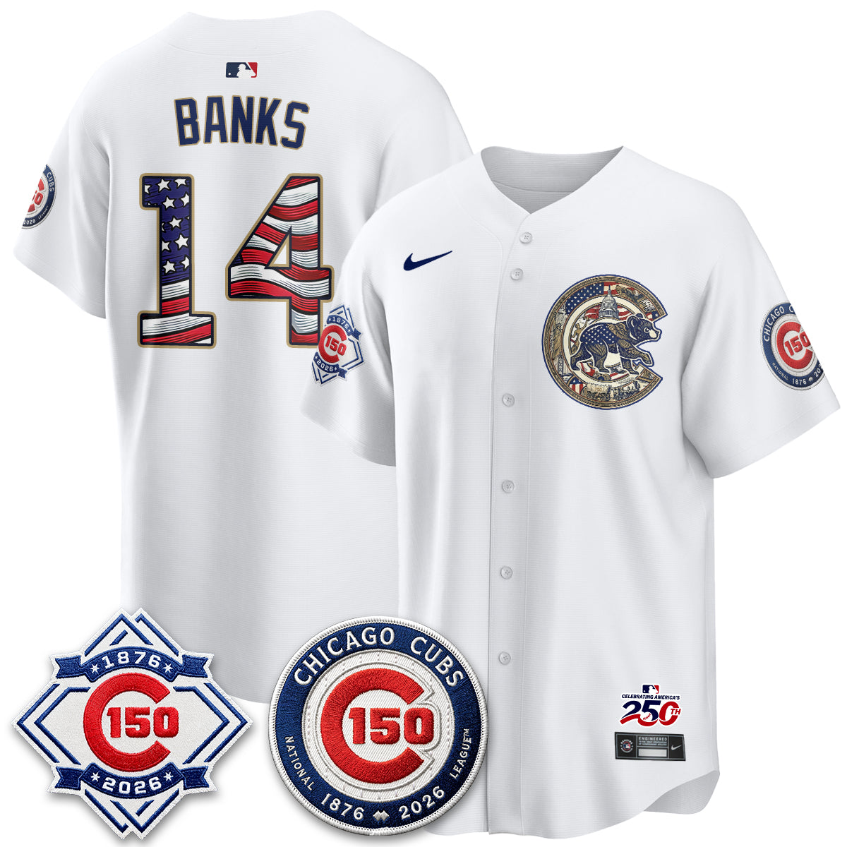 Chicago Cubs 2026 Independence Day USA Vapor Limited Jersey - Stitched