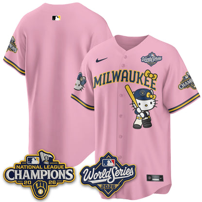 Milwaukee Brewers 2026 NL Champions x Meow KT Vapor Jersey - Stitched