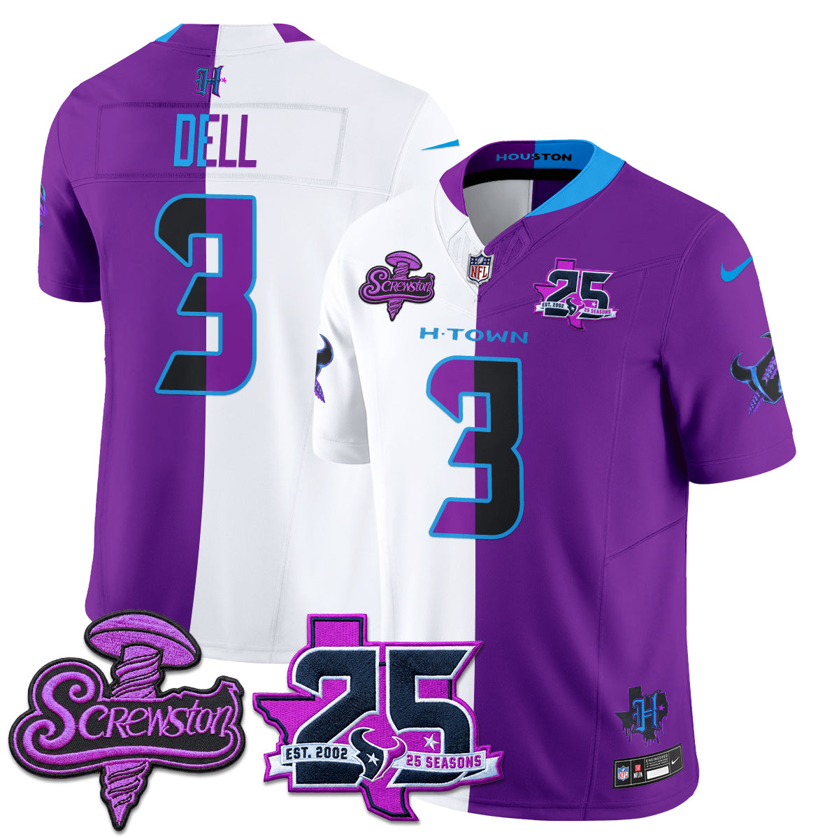 HOU DJ Screw Split Vapor Jersey - Stitched