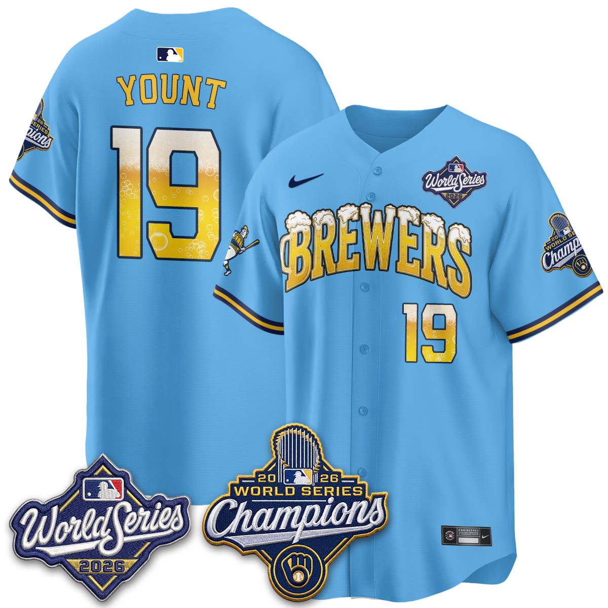 MIL "Pitcher & Pint" 2026 WS Champions Vapor Jersey - Stitched (#32 Tiktok)