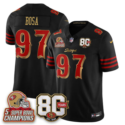 SF 80 Years & 5X Champs Rivalries Vapor Jersey - Stitched