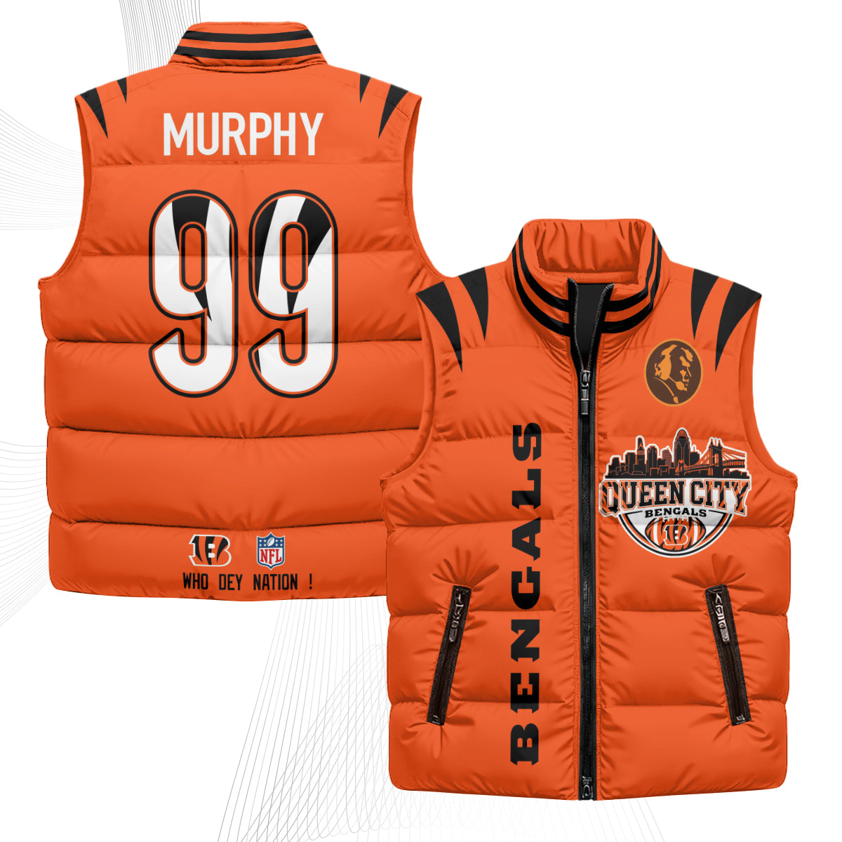 CIN John Madden Patch Puffer Vest - Printed