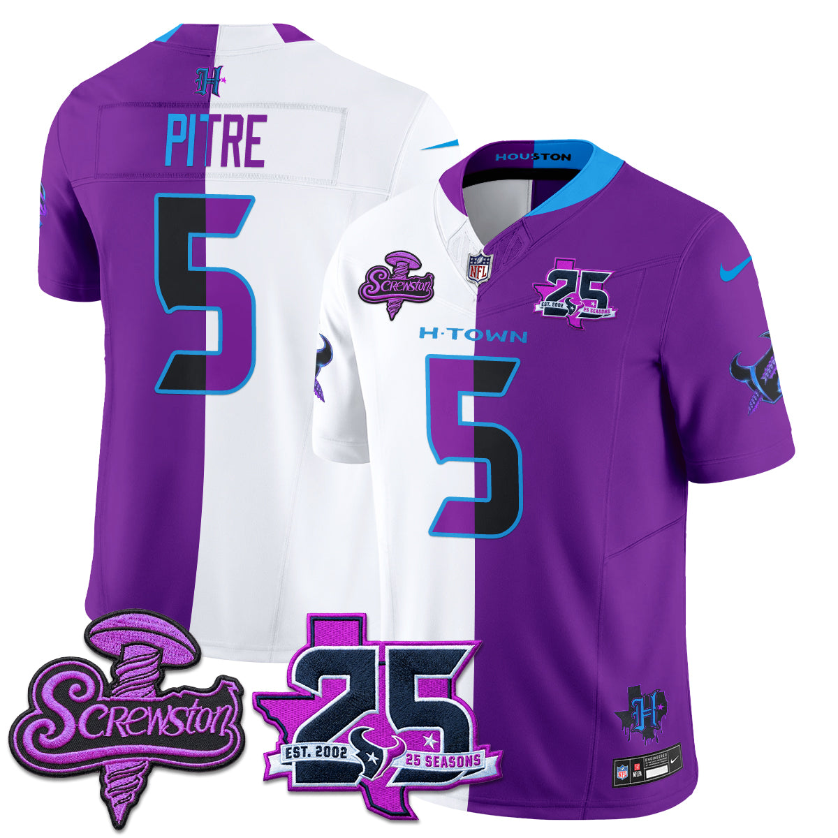 HOU DJ Screw Split Vapor Jersey - Stitched