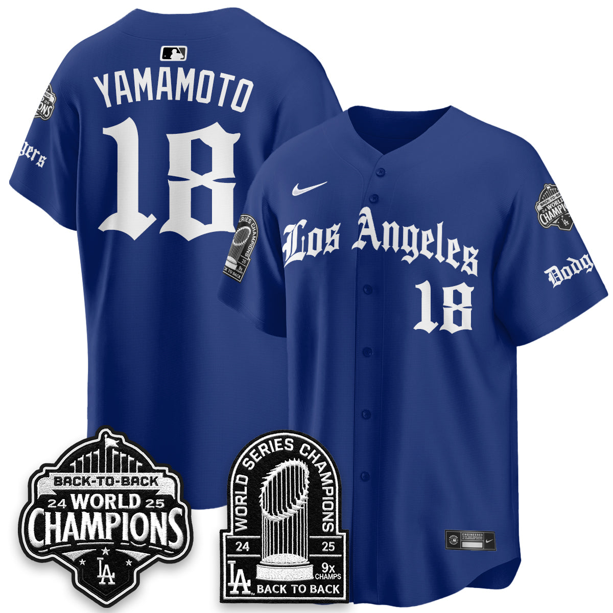 LAD WS Champions Back 2 Back Patch Vapor Premier Limited Gothic Gold Edition Jersey - All Stitched
