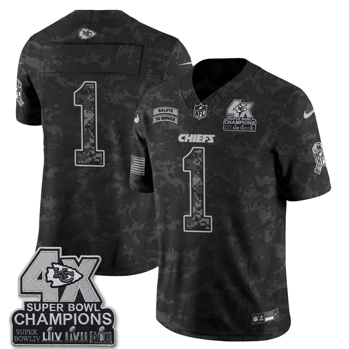 Kansas City Chiefs 2026 Salute to Service Vapor Jersey V2- Stitched